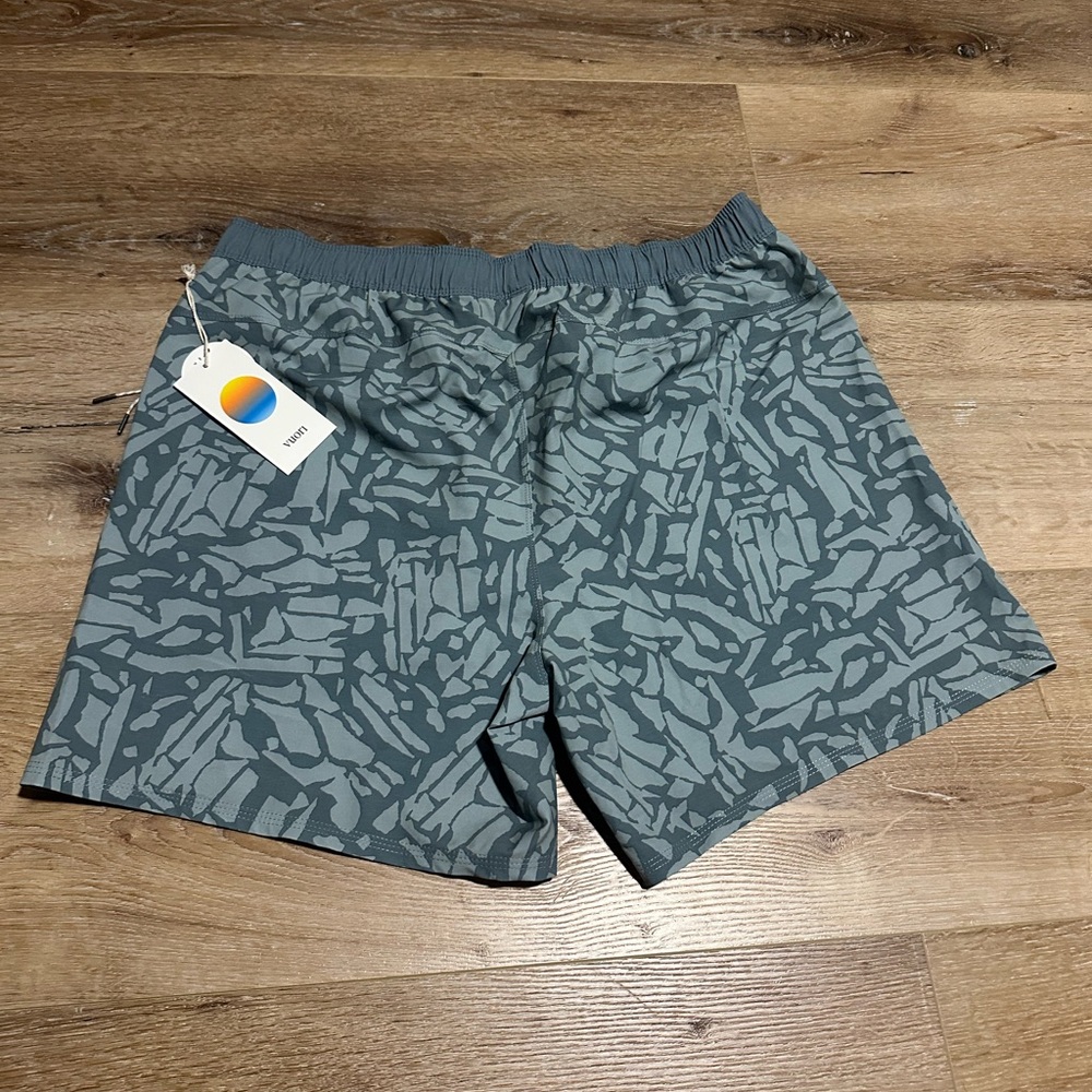 Vuori Patterned Teal Swim Shorts